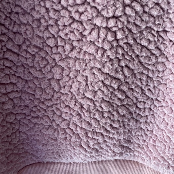 AMP “Not Your Babe” Pink/Purple & White Oversized Fuzzy Sherpa Sweatshirt XS - Picture 7 of 16